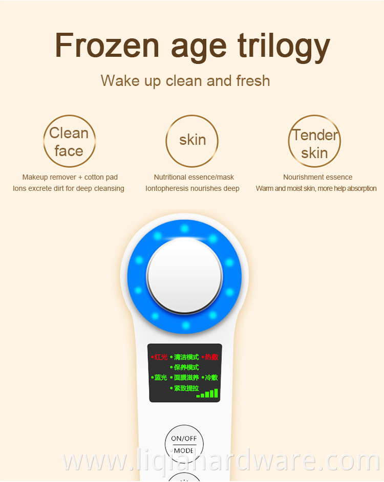 Facial multifunctional hot cold beauty cosmetic instrument